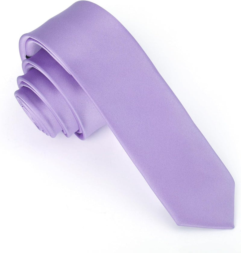 DR ANISON Skinny Tie Men Women 2" (5CM) Slim Necktie Solid Thin Ties Formal - Image 1